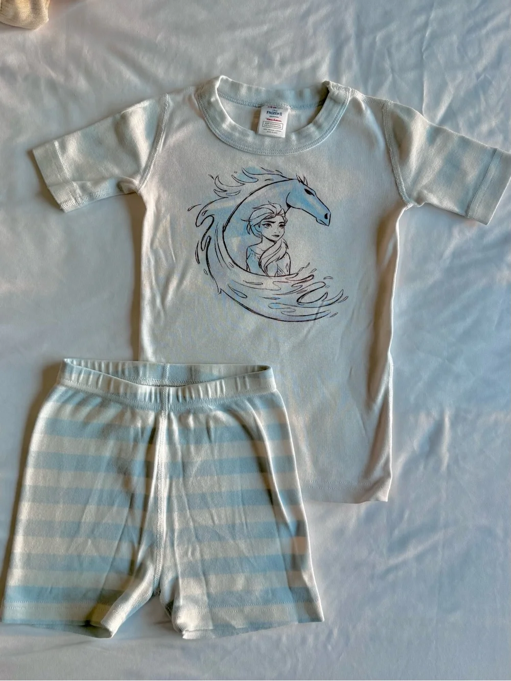 Hanna Andersson Disney Frozen Elsa Girls US 5 2pc Shorts Pajamas Organic